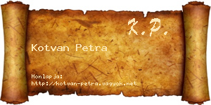 Kotvan Petra névjegykártya