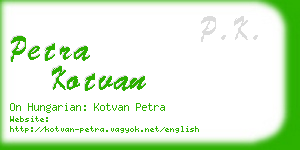 petra kotvan business card